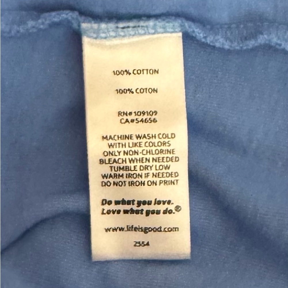 Life is Good Sunflower T Shirt Size XL Crusher Tee Long Sleeve Cotton Blue - Picture 7 of 7